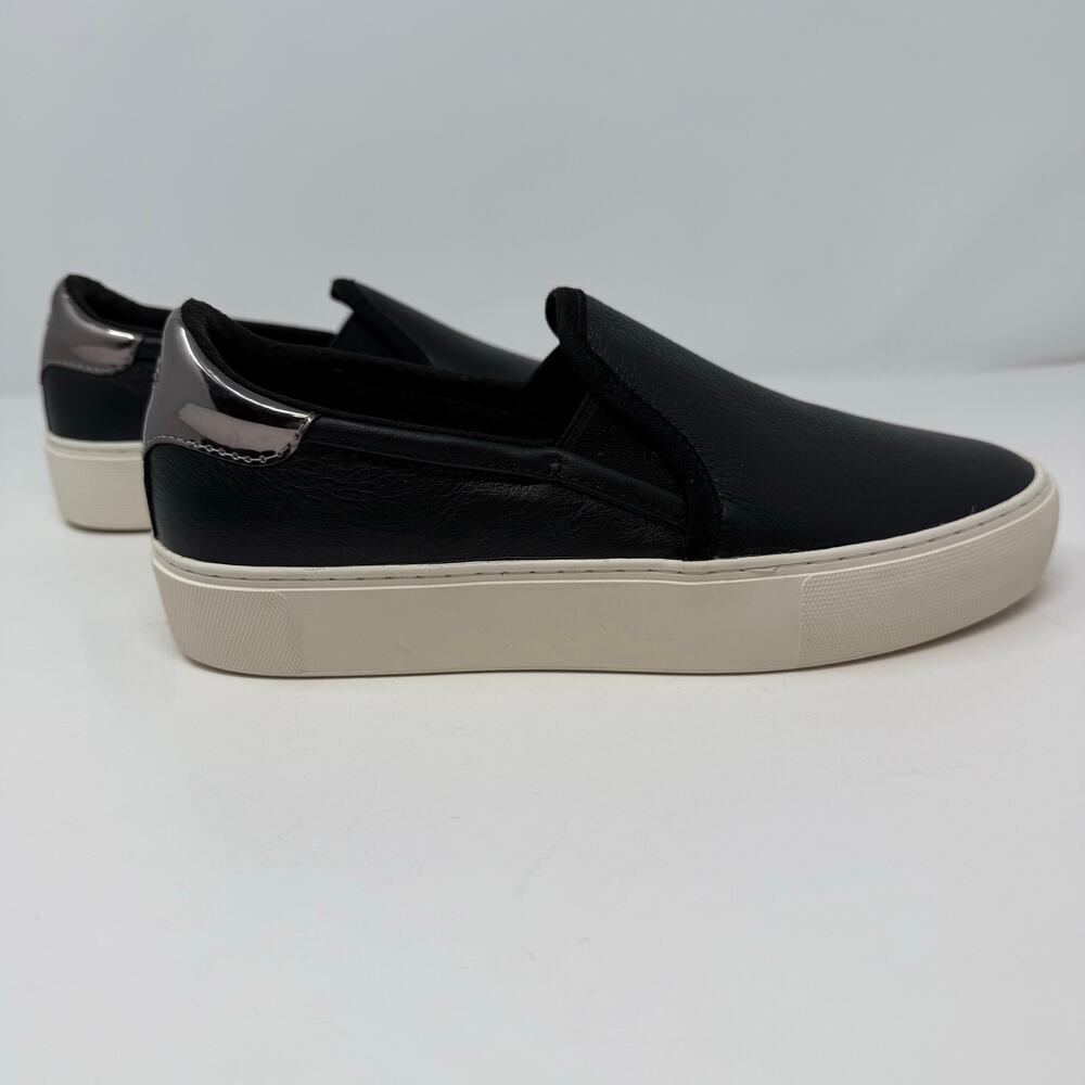 Ugg Jass Leather Slip-on Sneaker Womens 8 Black Silver Preppy Casual Shoes NWT - Picture 8 of 12